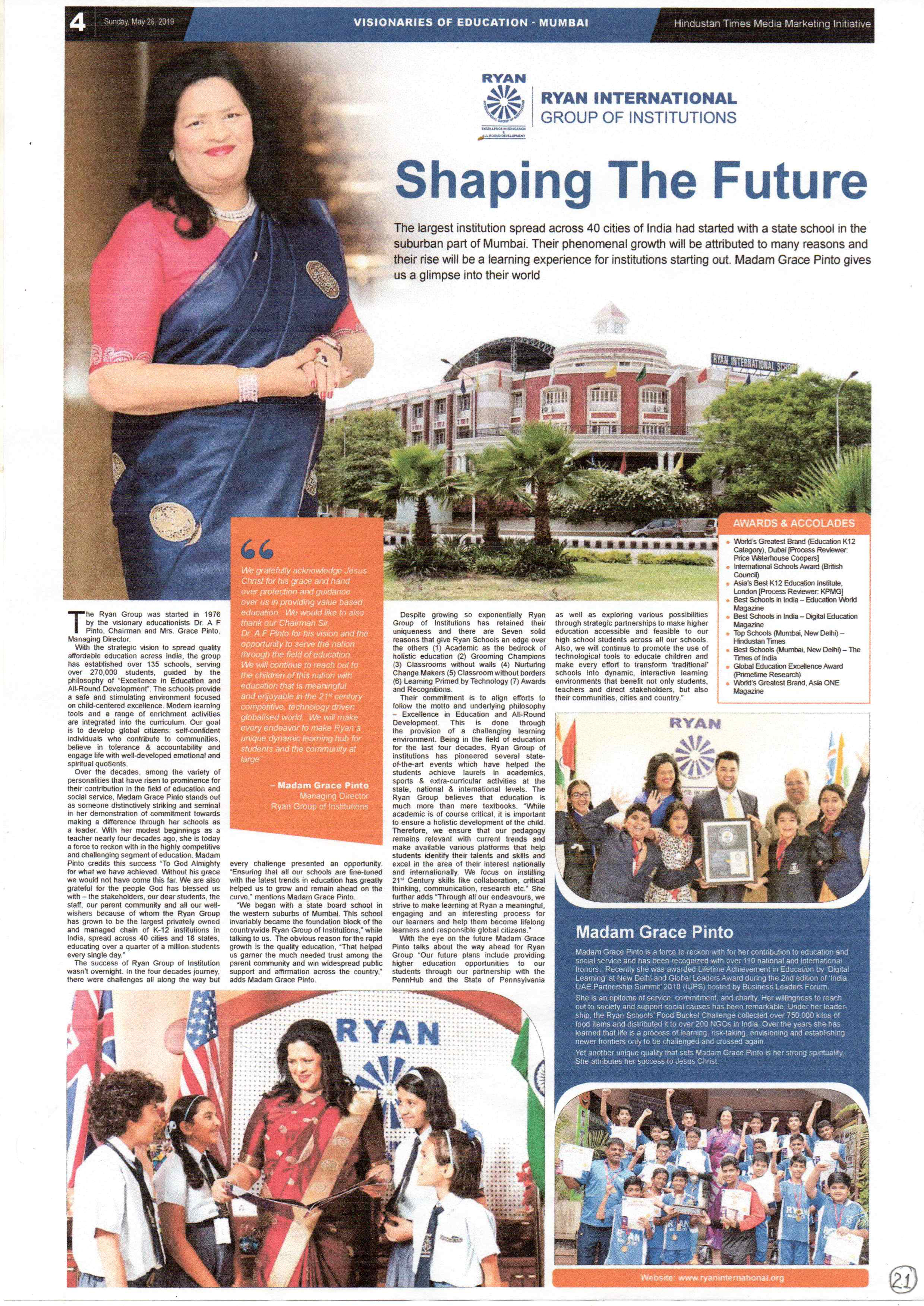 Article - Shaping the Future - Ryan International School, Sector 39